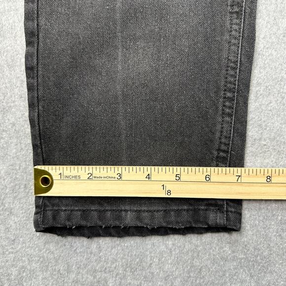 Wild Fable Jeans WMNS 00 Black Denim Easy Rigid High Rise Straight Button Fly - Picture 11 of 11